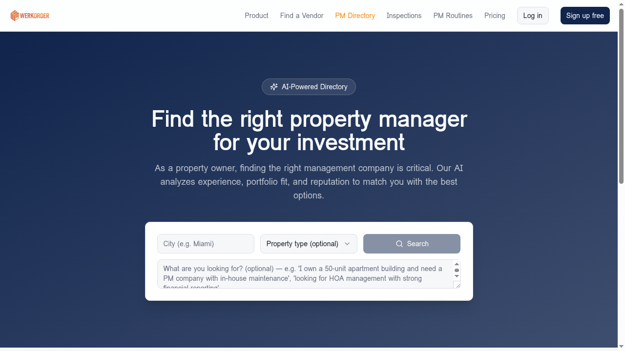 AI-powered PM company directory