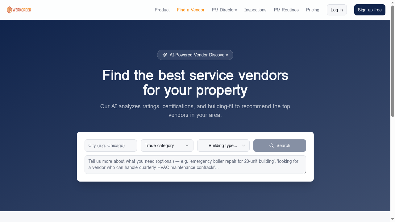 AI-powered vendor search